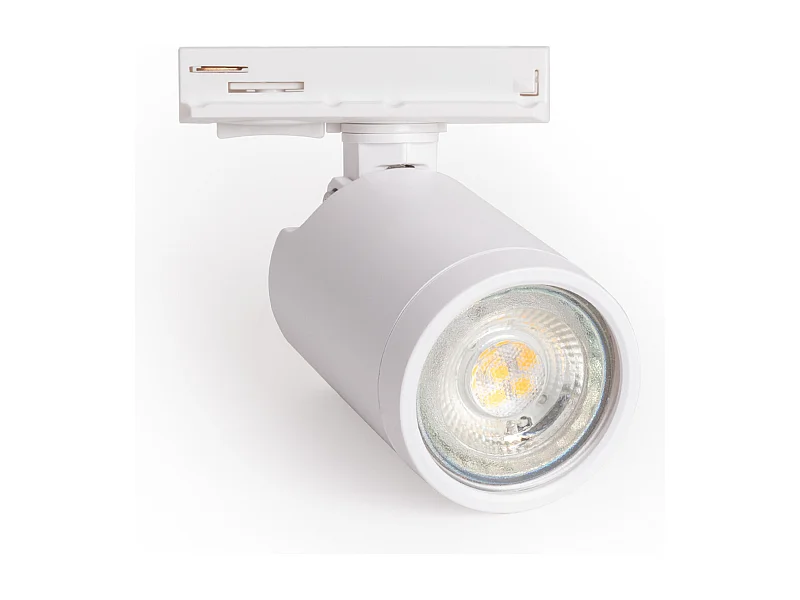 Spot à Douille sur Rail Monophasé Davos pour Ampoule GU10 Blanc