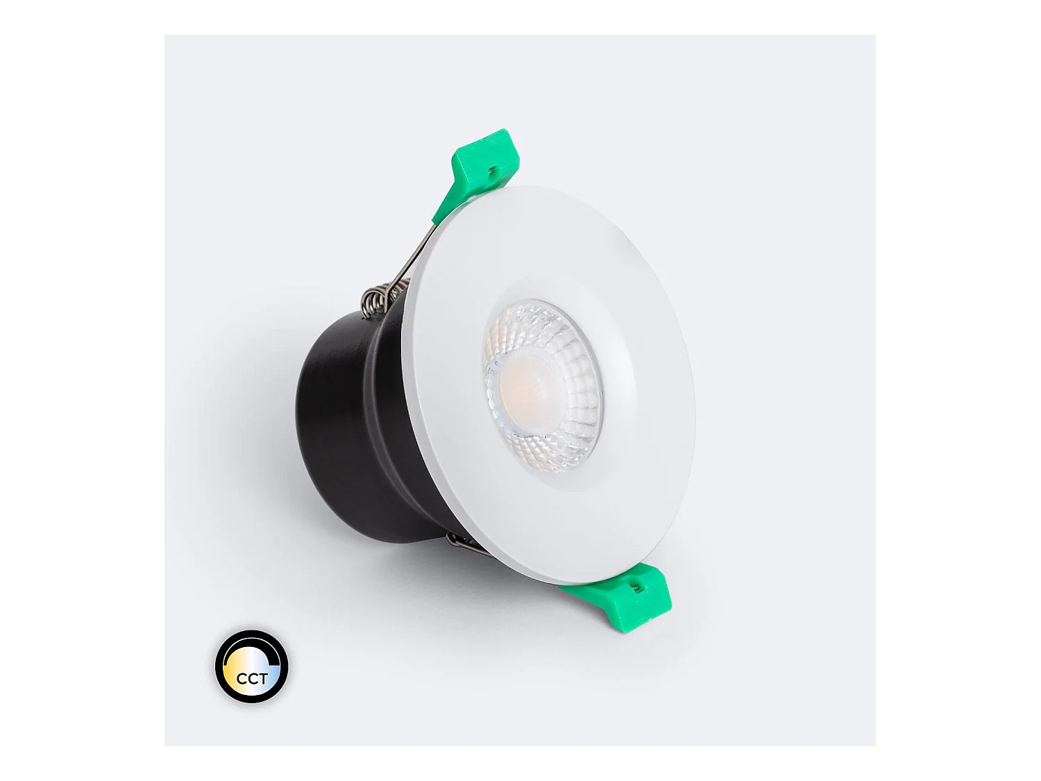 Spot Downlight Ignifuge LED 5-8W Rond Dimmable IP65 Coupe Ø 65 mm Solid Design Chromé Sélectionnable (Neutre-Froid)