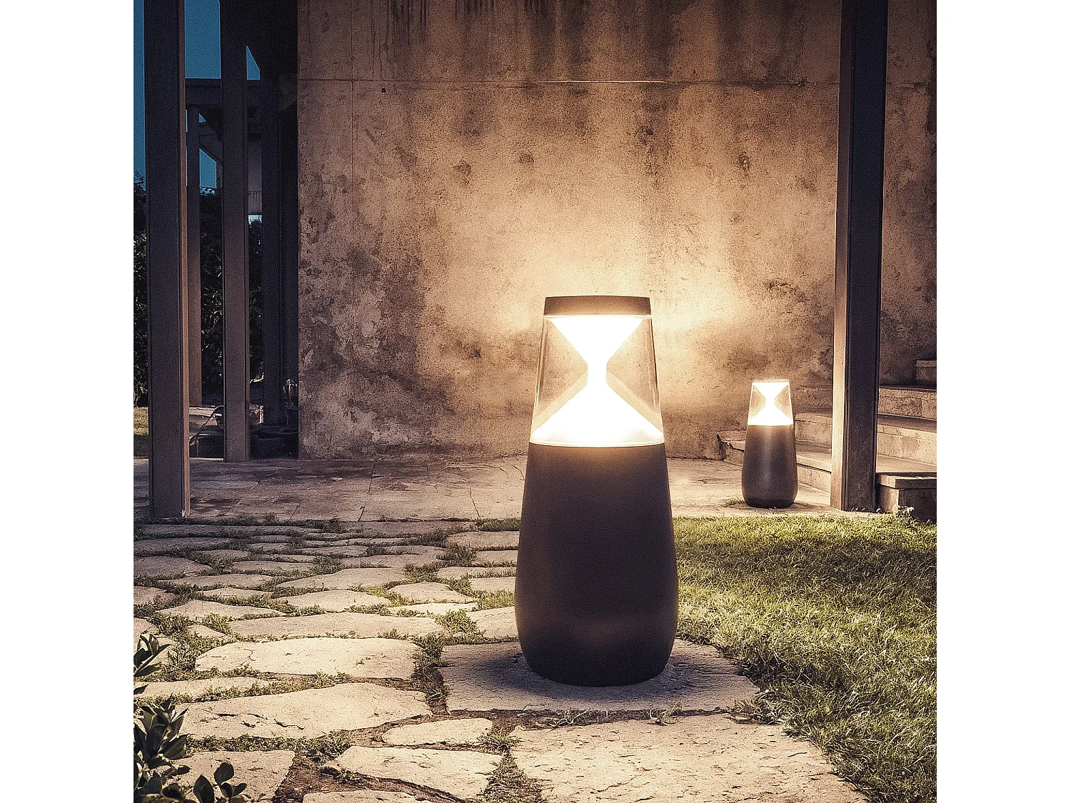 Balise Extérieure LED 9W sur Pied 30 cm en Saillie Danko Rouille