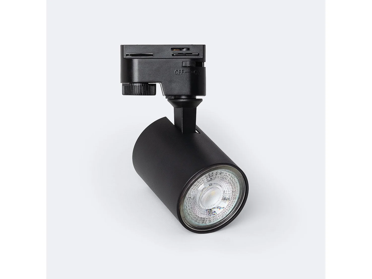 Spot à Douille sur Rail Monophasé Riuk pour Ampoule GU10 Noir