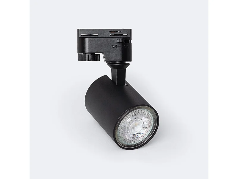 Spot à Douille sur Rail Monophasé Riuk pour Ampoule GU10 Noir