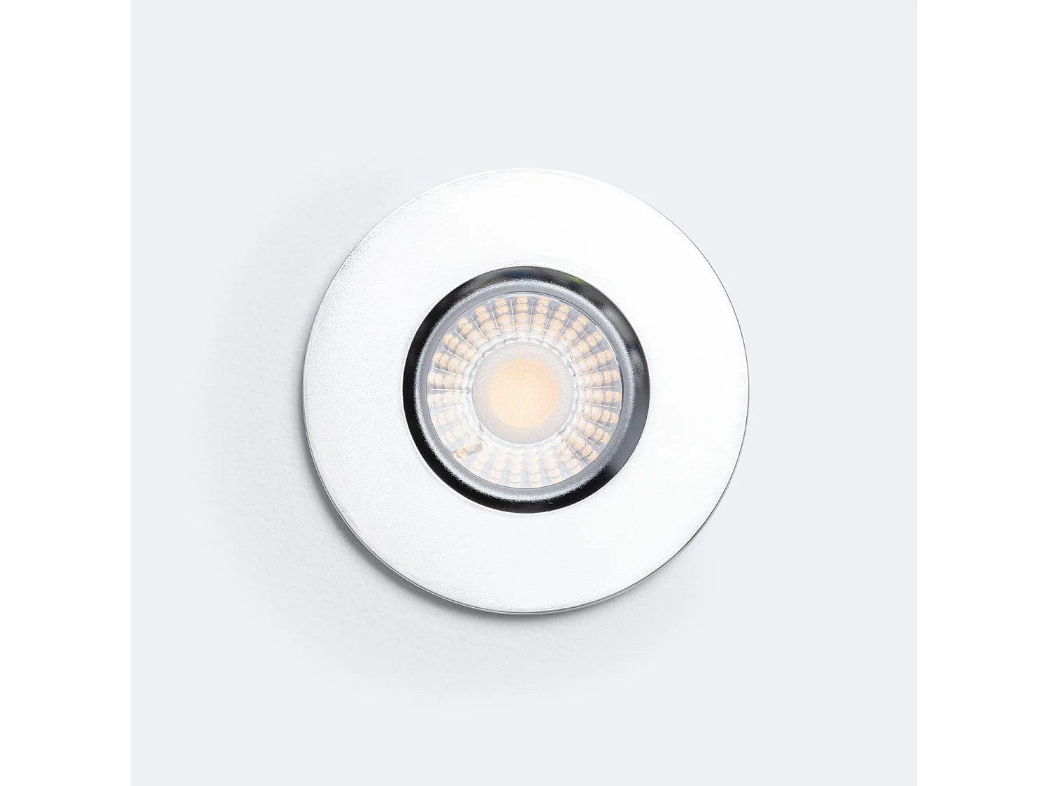 Spot Downlight Ignifuge LED 5-8W Rond Dimmable IP65 Coupe Ø 65 mm Solid Design Chromé Sélectionnable (chaud-neutre)
