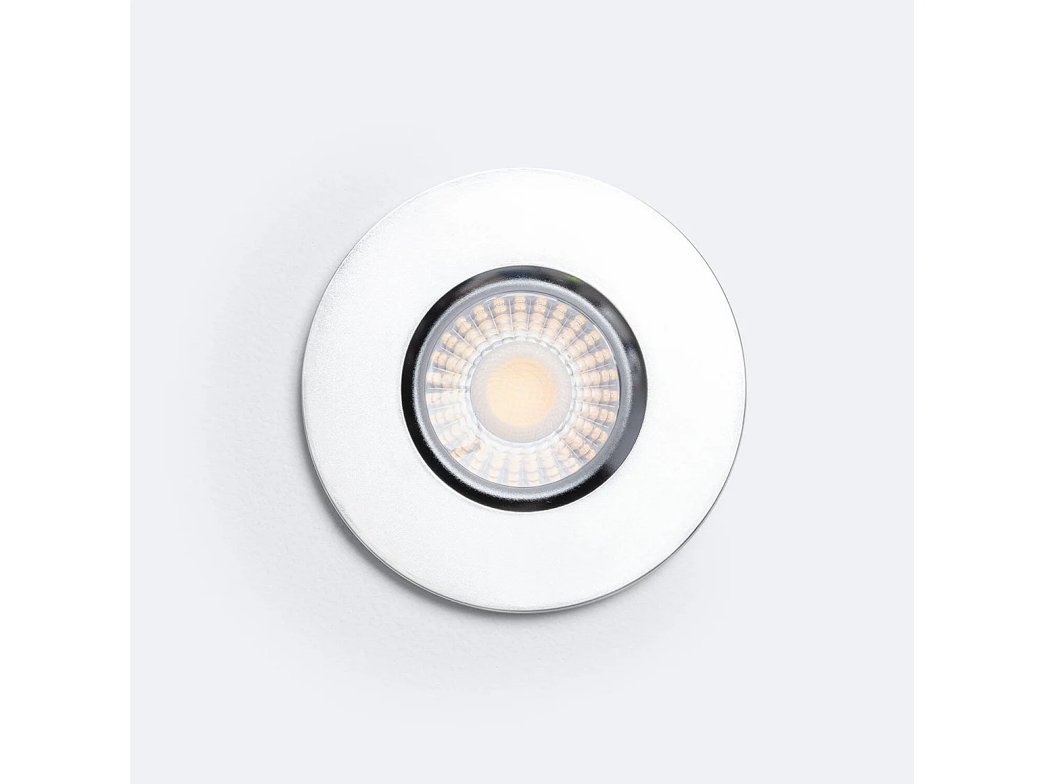 Spot Downlight Ignifuge LED 5-8W Rond Dimmable IP65 Coupe Ø 65 mm Solid Design Chromé Sélectionnable (chaud-neutre)