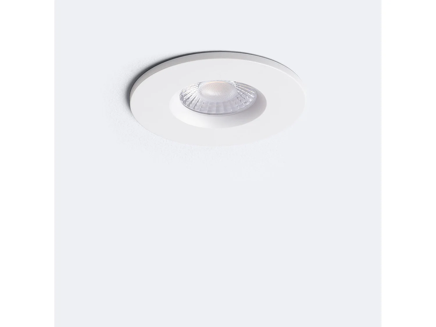 Spot Downlight Ignifuge LED 5-8W Rond Dimmable IP65 Coupe Ø 65 mm Solid Design Chromé Sélectionnable (chaud-neutre)