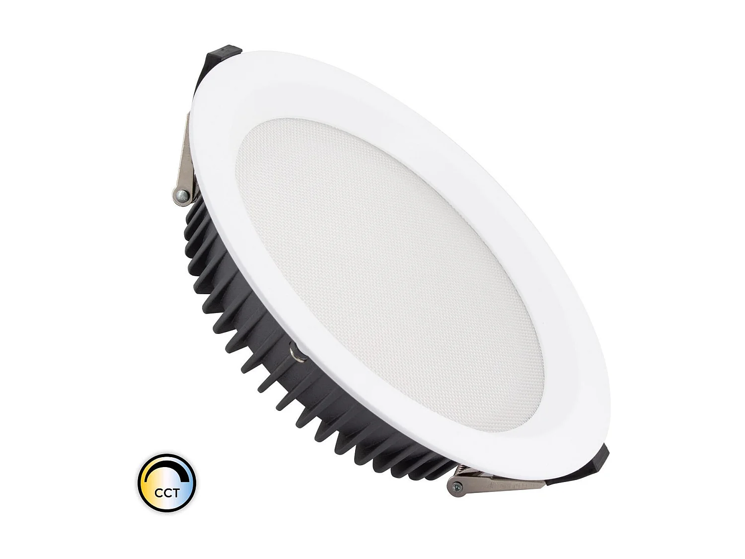 Downlight LED 40W Rond  AERO CCT Sélectionnable 130 lm/W Microprismatique  Coupe Ø 200 mm (3000K - 4000K - 6000K) Sélectionnable (chaud-neutre-froid)