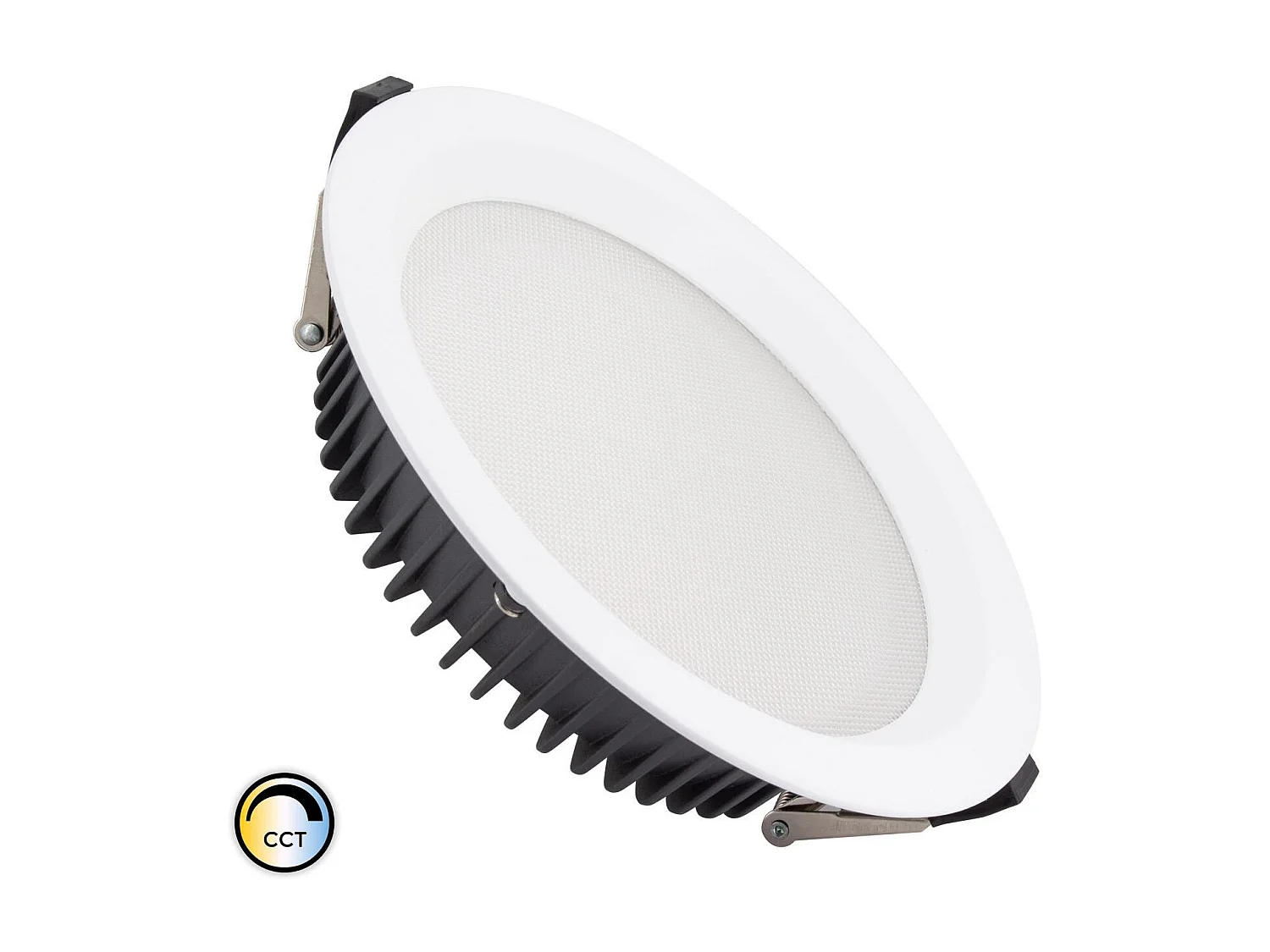 Downlight LED 40W Circolare AERO CCT Selezionabile 130 lm/W Microprismatico Foro Ø 200 mm 3000K - 4000K - 6000K Selezionabile (Caldo-Naturale-Freddo)