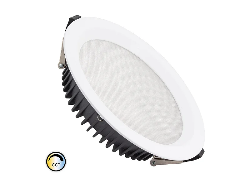 Downlight LED 40W Rond  AERO CCT Sélectionnable 130 lm/W Microprismatique  Coupe Ø 200 mm (3000K - 4000K - 6000K) Sélectionnable (chaud-neutre-froid)