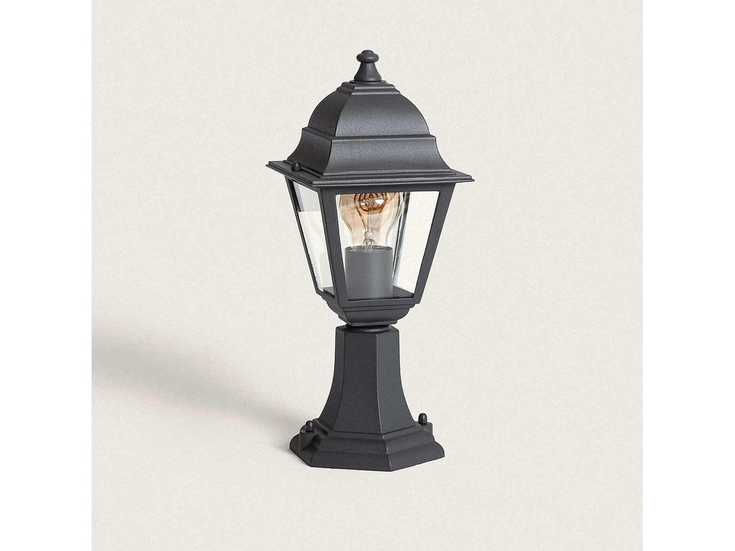 Baliza Sobremuro Exterior E27 Aluminio y Cristal Villa