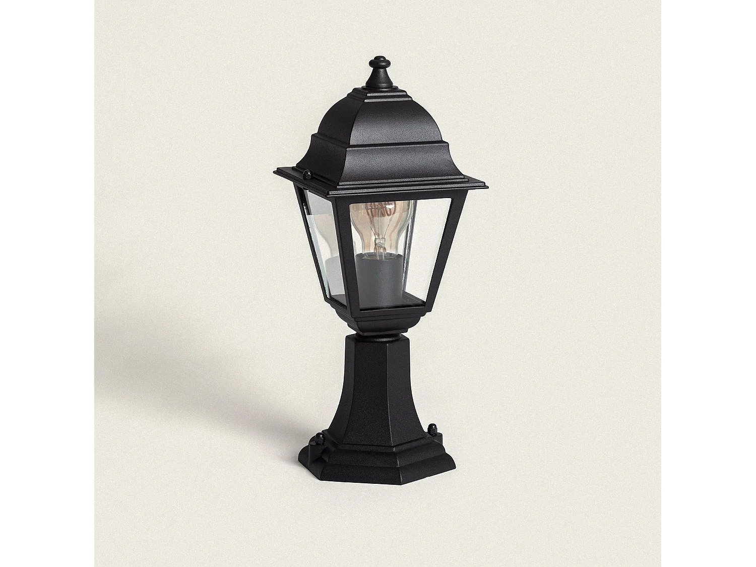 Baliza Sobremuro Exterior E27 Aluminio y Cristal Villa