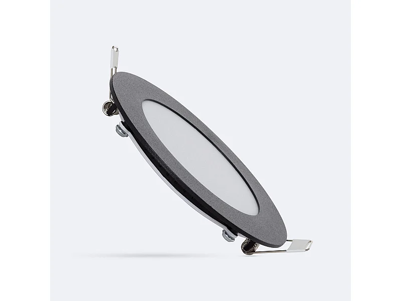 Downlight LED 6W Circular Negro Corte Ø 105 mm 2700K Blanco Cálido