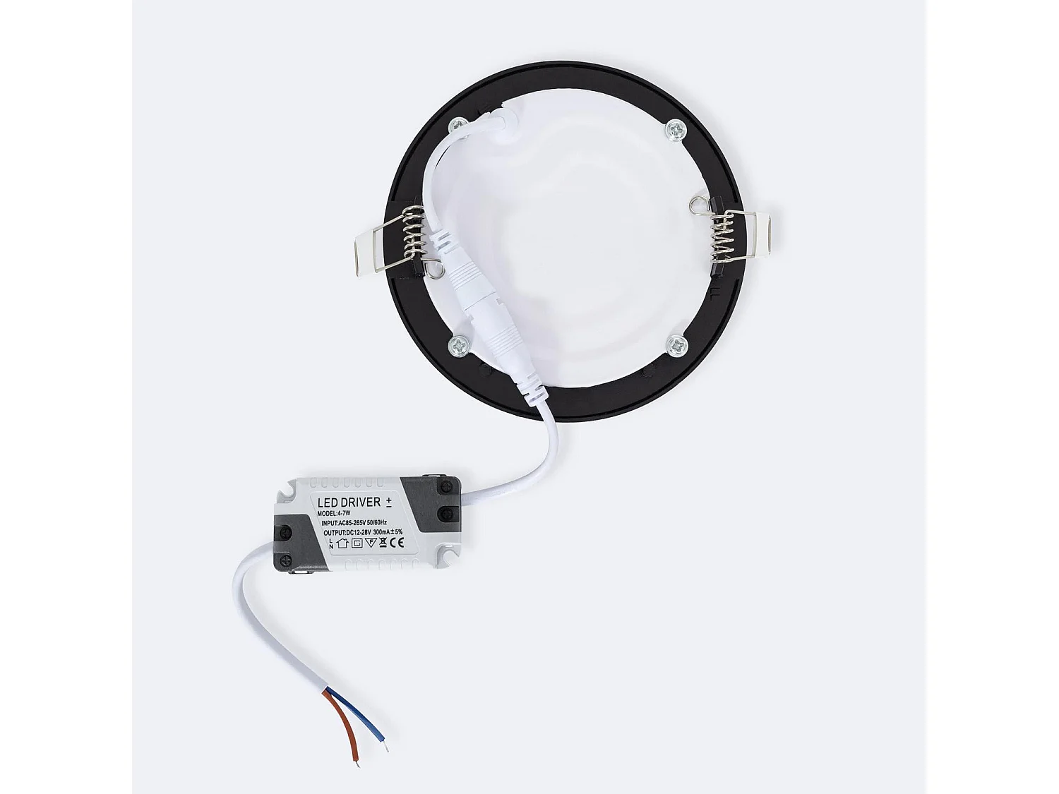 Downlight LED 6W Rond Noir Coupe Ø 105 mm 2700K Blanc chaud