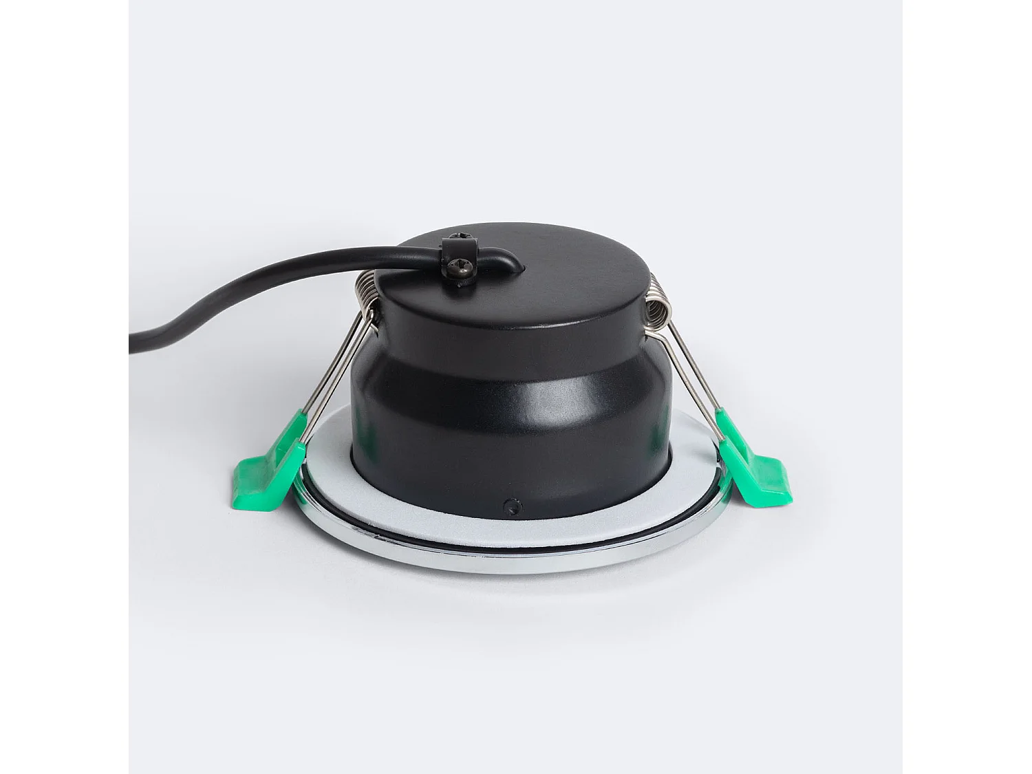 Faretto Downlight LED 5-8W Circolare Ignifugo Regolabile IP65 Foro Ø 65 mm Design Cromato Selezionabile (Naturale-Freddo)