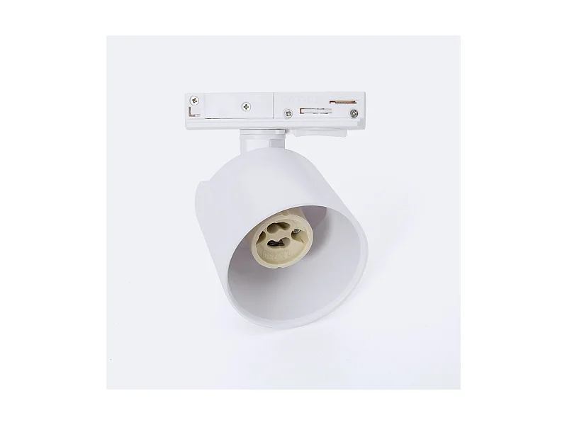 Spot à Douille sur Rail Monophasé Davos pour Ampoule LED GU10 AR111 Noir