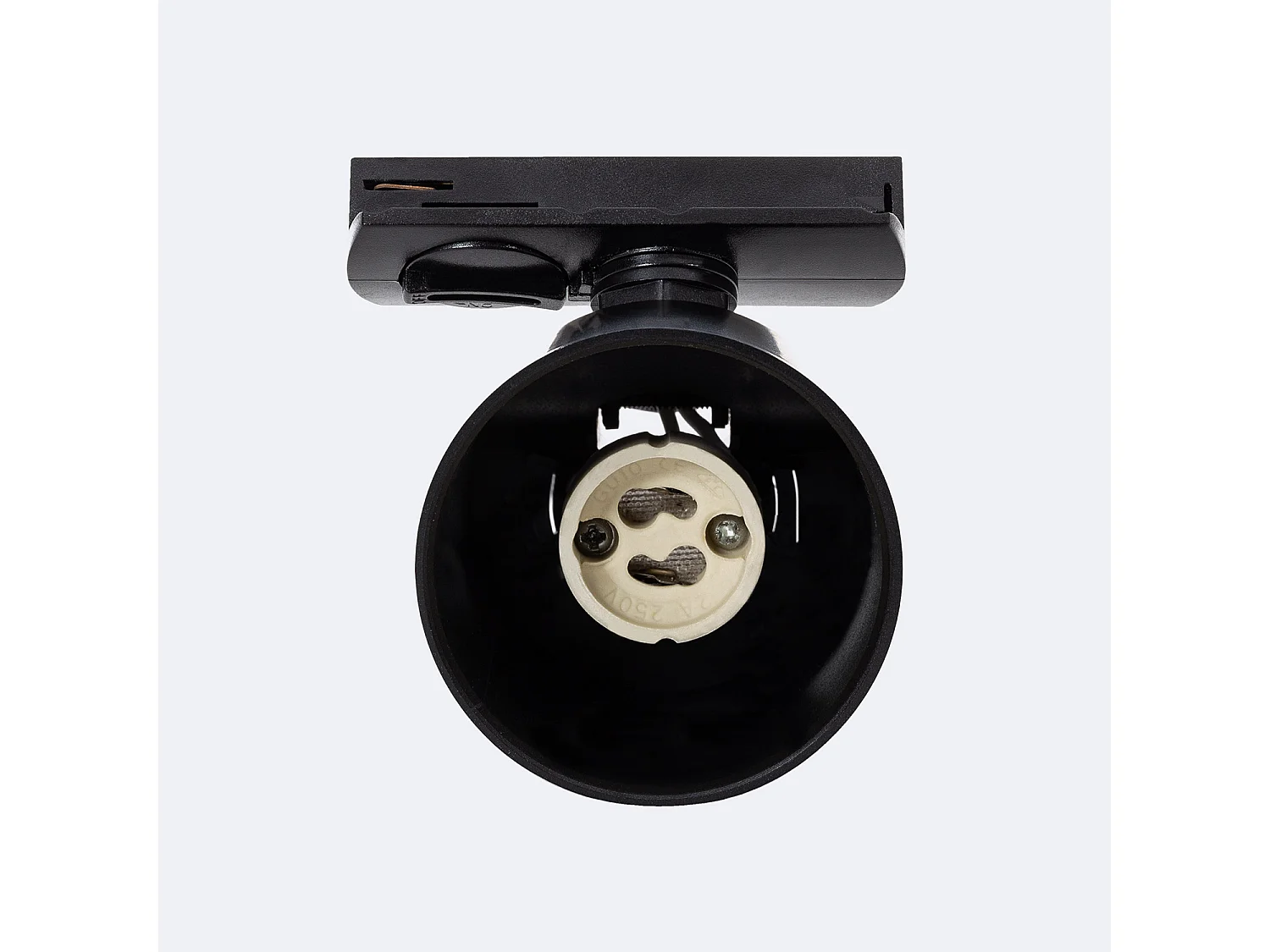 Spot à Douille sur Rail Monophasé Davos pour Ampoule LED GU10 AR111 Noir