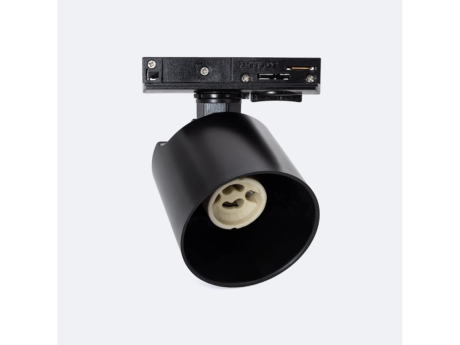 Spot à Douille sur Rail Monophasé Davos pour Ampoule LED GU10 AR111 Noir