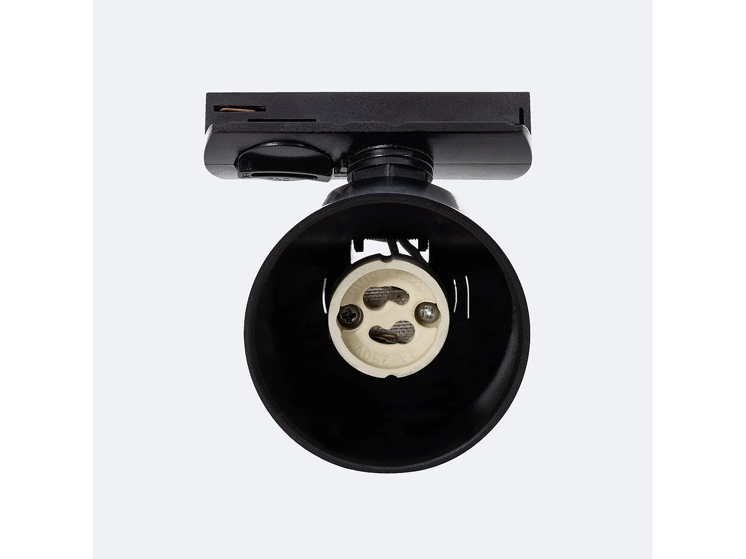 Spot à Douille sur Rail Monophasé Davos pour Ampoule LED GU10 AR111 Noir