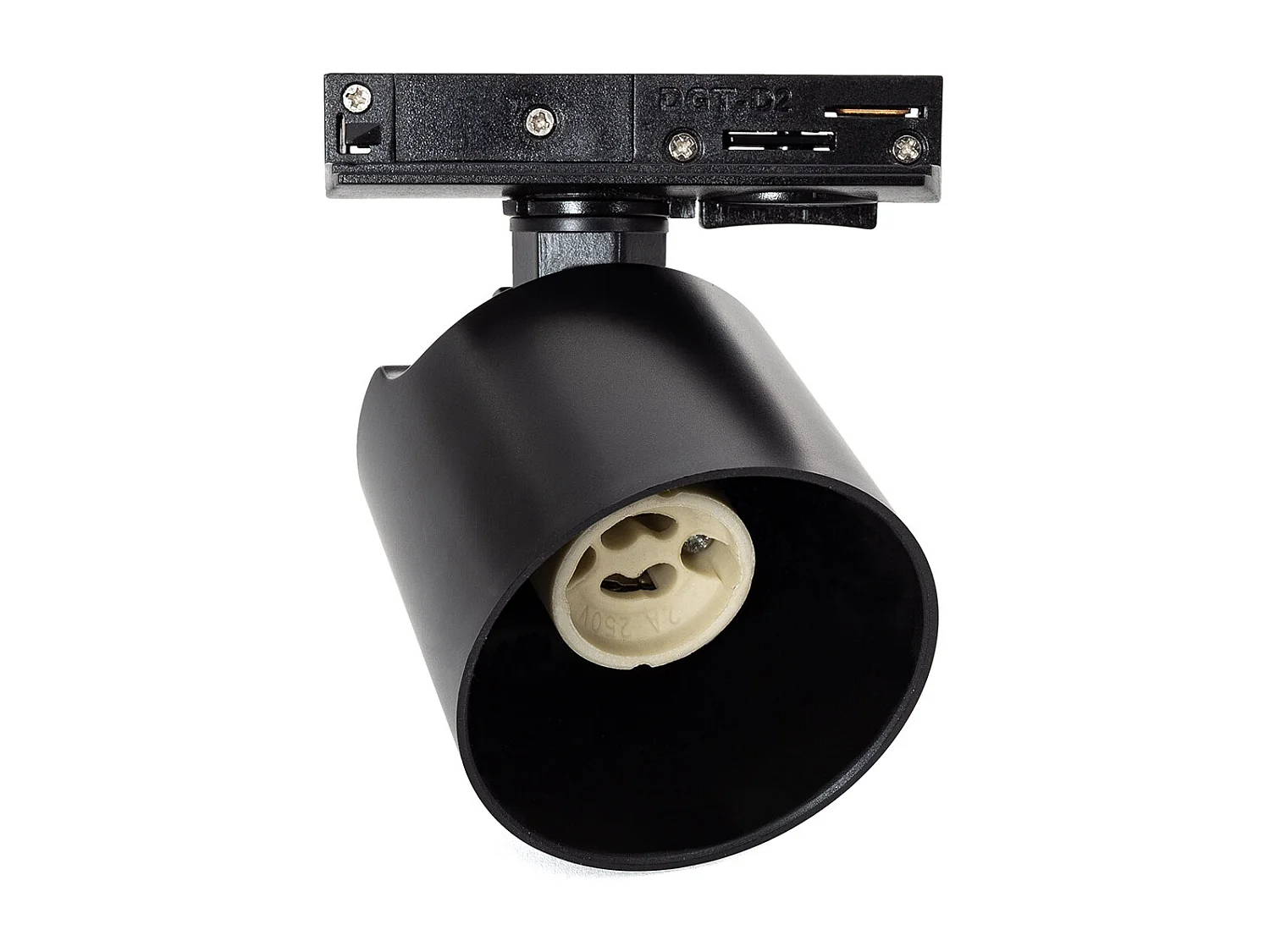 Spot à Douille sur Rail Monophasé Davos pour Ampoule LED GU10 AR111 Noir