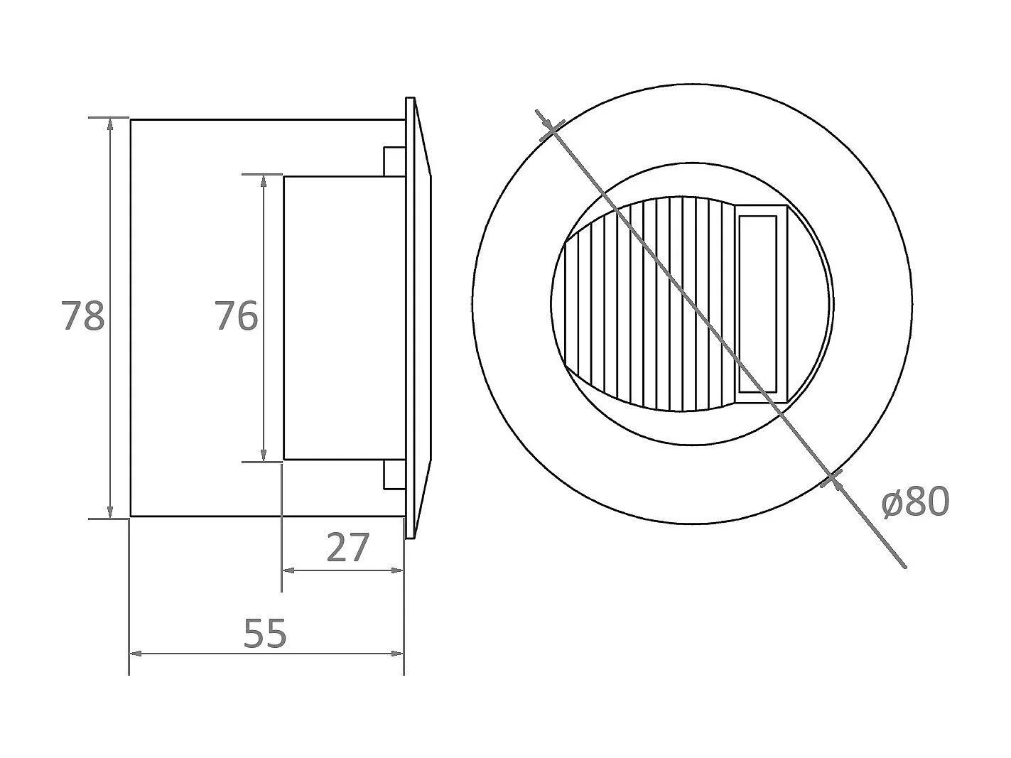 Balise Murale LED Extérieure Encastrable 1,2W Lyons  Gris foncé
