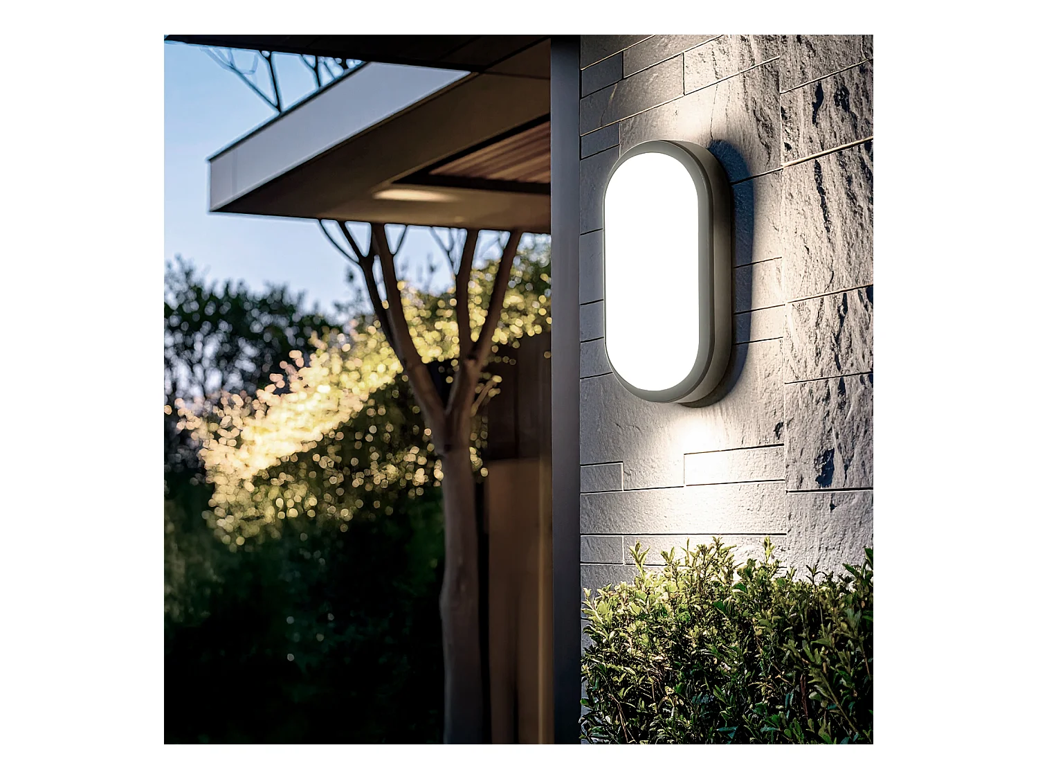 Plafonnier LED Extérieur Ovale 15W Hublot Black IP65 85x173 mm  4000K Blanc neutre