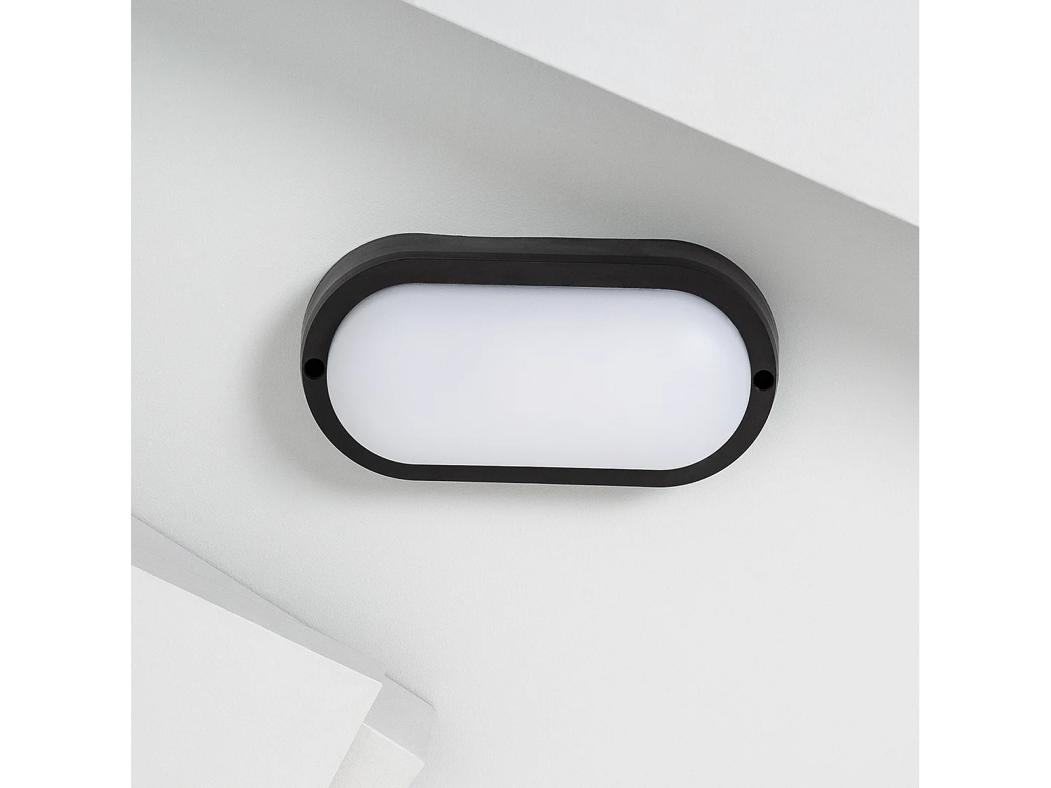 Plafonnier LED Extérieur Ovale 15W Hublot Black IP65 85x173 mm  4000K Blanc neutre