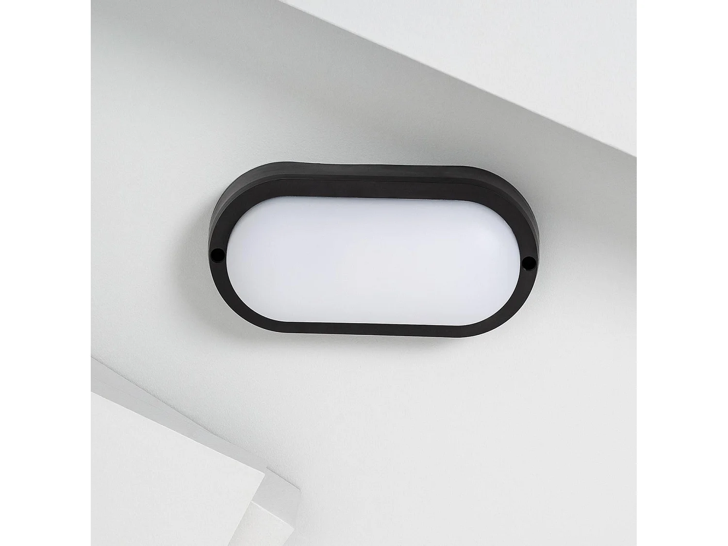 Plafonnier LED Extérieur Ovale 15W Hublot Black IP65 85x173 mm  4000K Blanc neutre