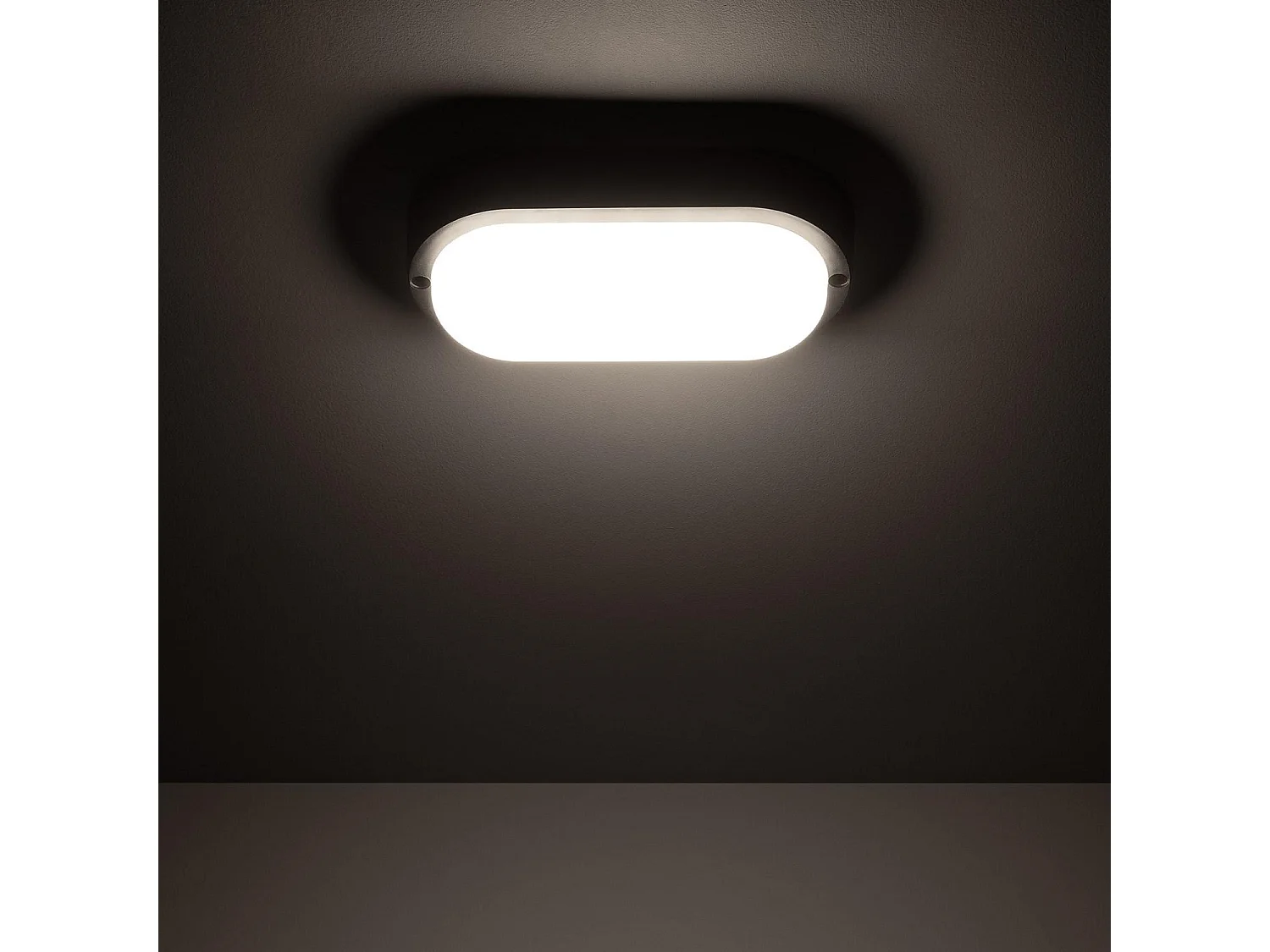 Plafonnier LED Extérieur Ovale 15W Hublot Black IP65 85x173 mm  4000K Blanc neutre