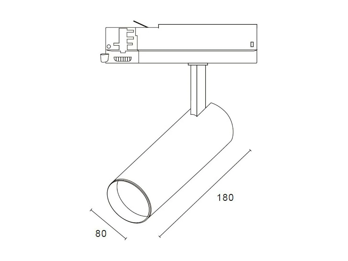 Spot LED sur Rail Triphasé 40W Carlo CCT Sélectionnable Blanc (2700K - 3000K - 4000K) Sélectionnable