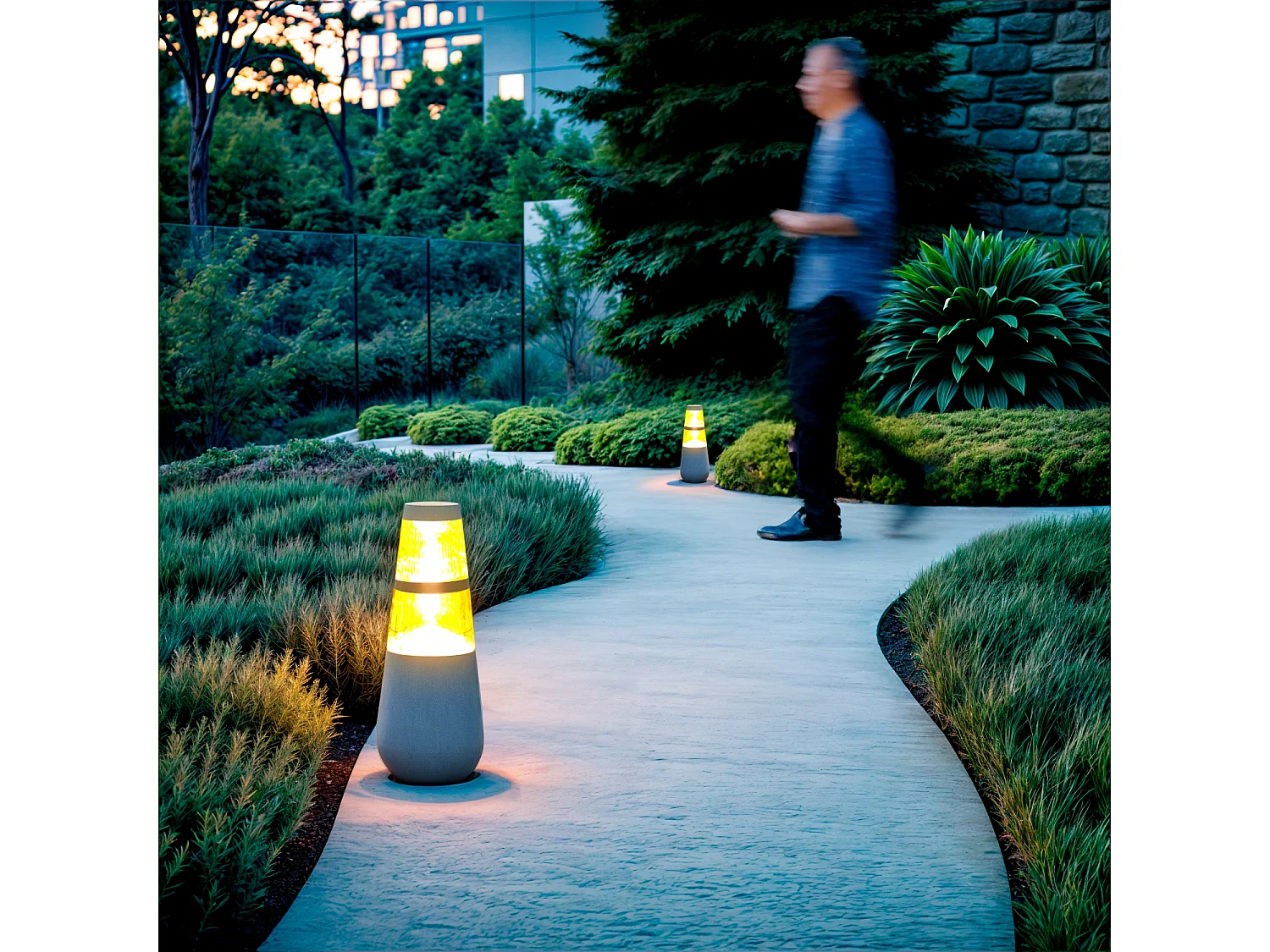 Balise Extérieure LED 8W sur Pied 38 cm en Saillie Danko Rouille