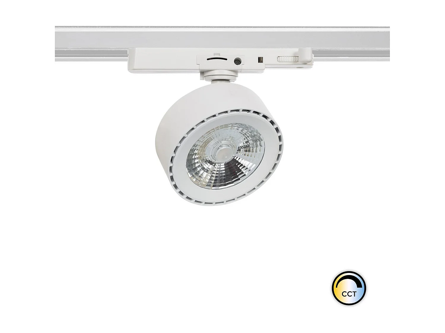 Spot LED sur Rail Triphasé 20W Onuba CCT Sélectionnable Blanc 3000K - 4000K - 6000K Sélectionnable (chaud-neutre-froid)