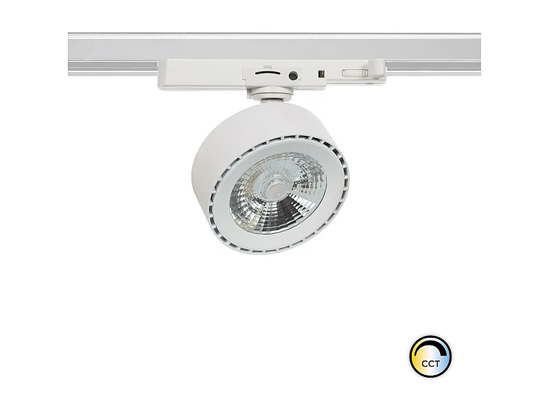 Spot LED sur Rail Triphasé 20W Onuba CCT Sélectionnable Blanc 3000K - 4000K - 6000K Sélectionnable (chaud-neutre-froid)