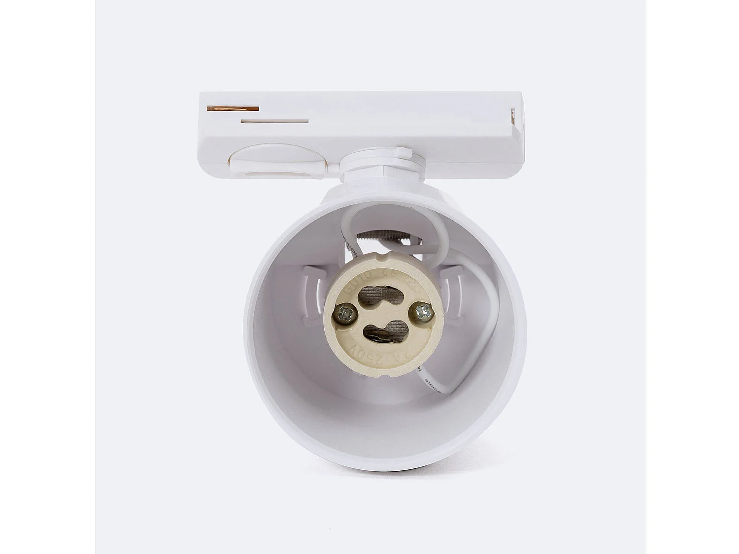 Spot à Douille sur Rail Monophasé Davos pour Ampoule LED GU10 AR111 Blanc