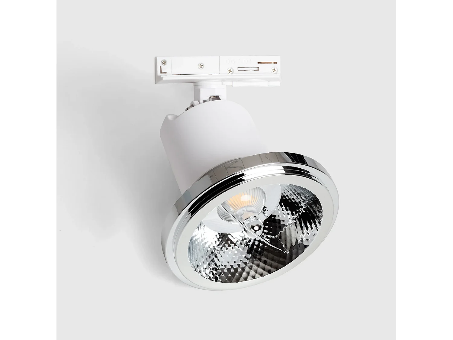 Spot à Douille sur Rail Monophasé Davos pour Ampoule LED GU10 AR111 Blanc