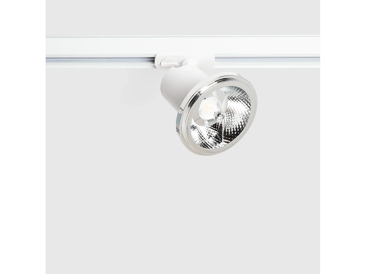 Spot à Douille sur Rail Monophasé Davos pour Ampoule LED GU10 AR111 Blanc