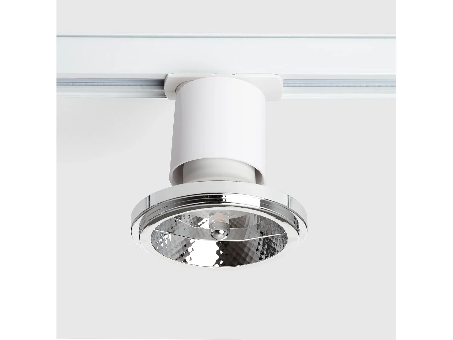 Spot à Douille sur Rail Monophasé Davos pour Ampoule LED GU10 AR111 Blanc