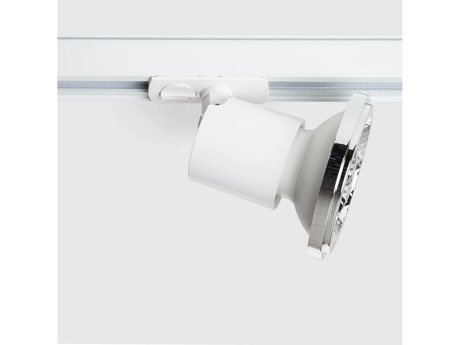 Spot à Douille sur Rail Monophasé Davos pour Ampoule LED GU10 AR111 Blanc