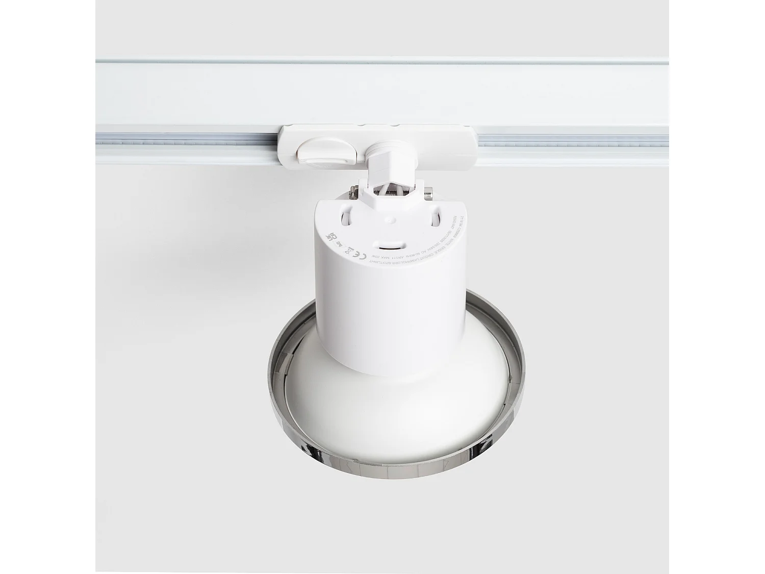 Spot à Douille sur Rail Monophasé Davos pour Ampoule LED GU10 AR111 Blanc