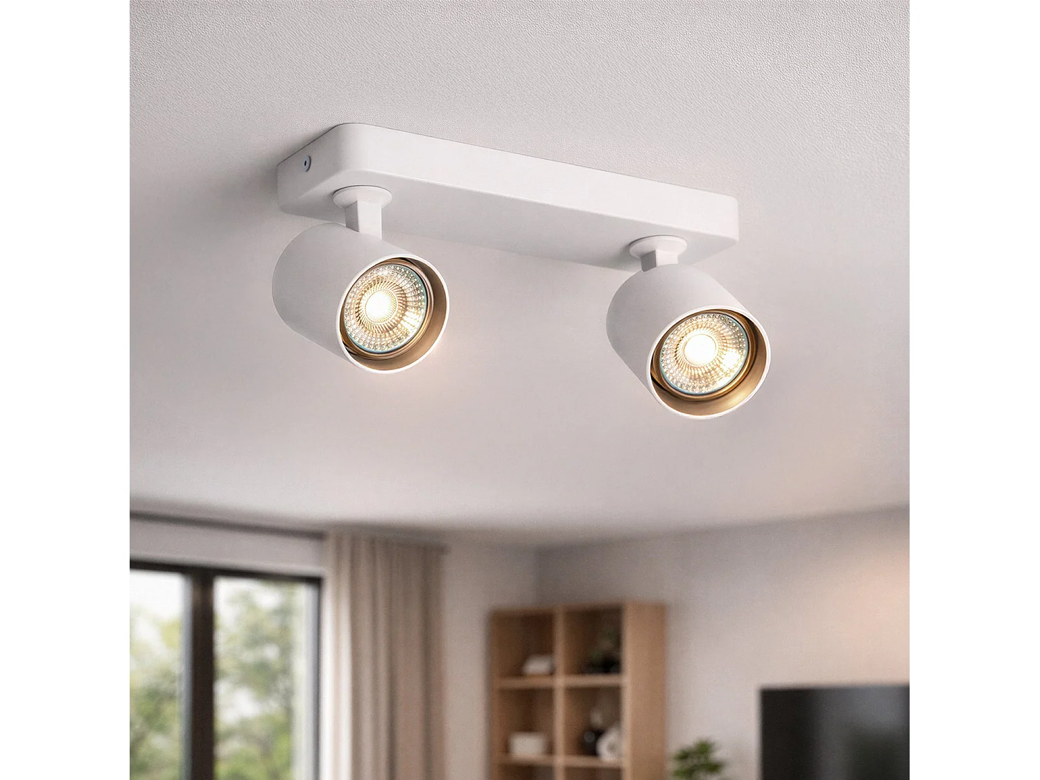 Plafonnier Orientable Cora 2 Spots Blanc Blanc