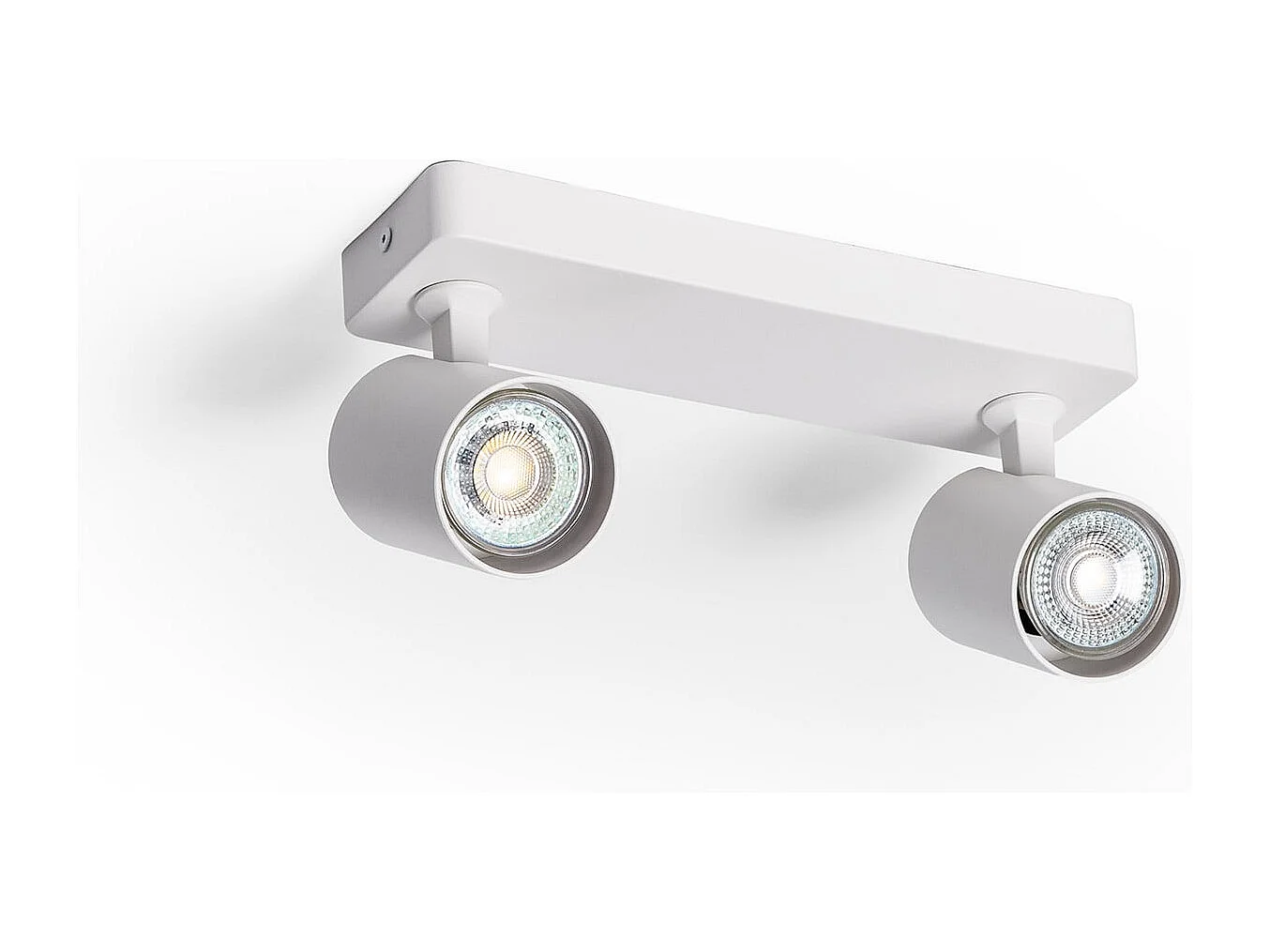 Plafonnier Orientable Aluminium 2 Spots Blanc Cora Blanc