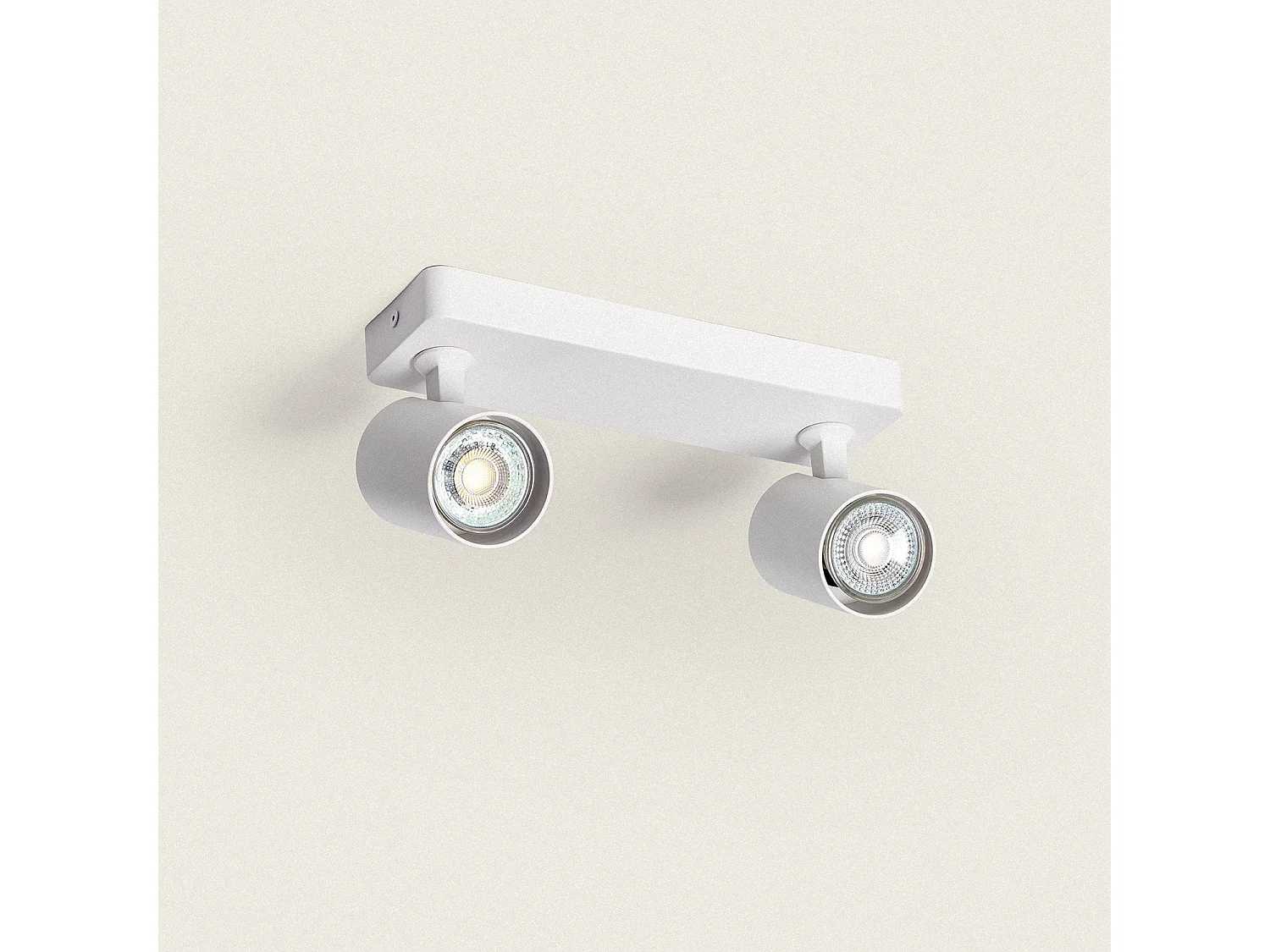 Plafonnier Orientable Aluminium 2 Spots Blanc Cora Blanc
