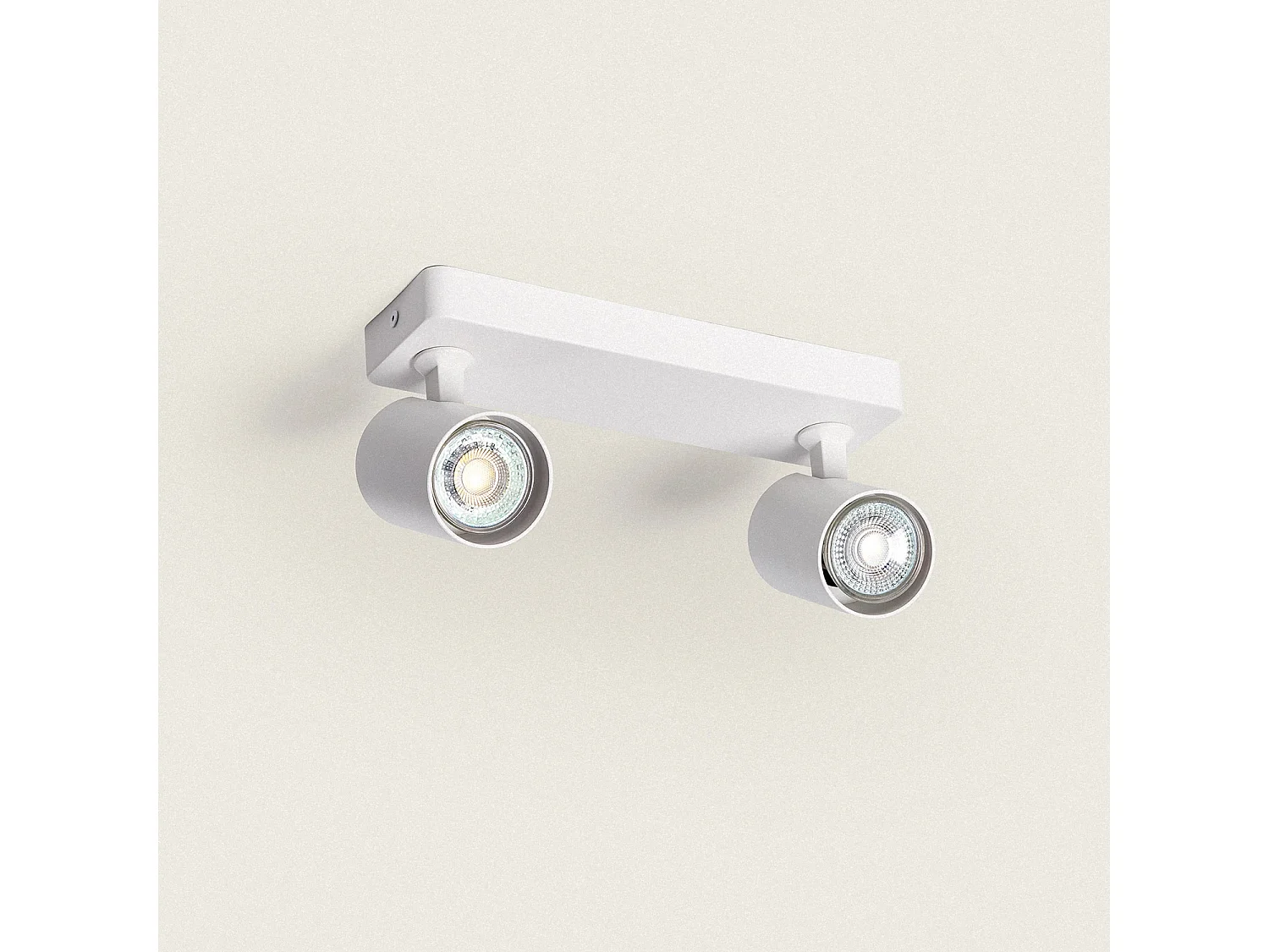 Plafonnier Orientable Aluminium 2 Spots Blanc Cora Blanc