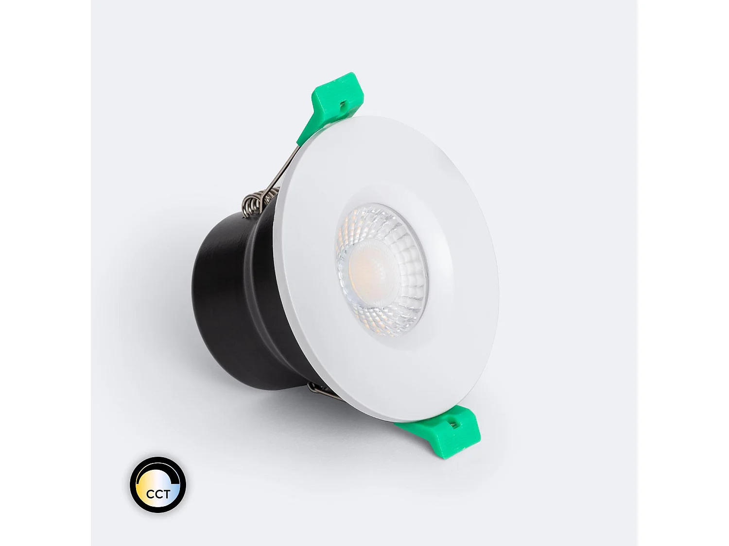 Spot Downlight Ignifuge LED 5-8W Rond Dimmable IP65 Coupe Ø 65 mm Solid Design Argent Sélectionnable (chaud-neutre)