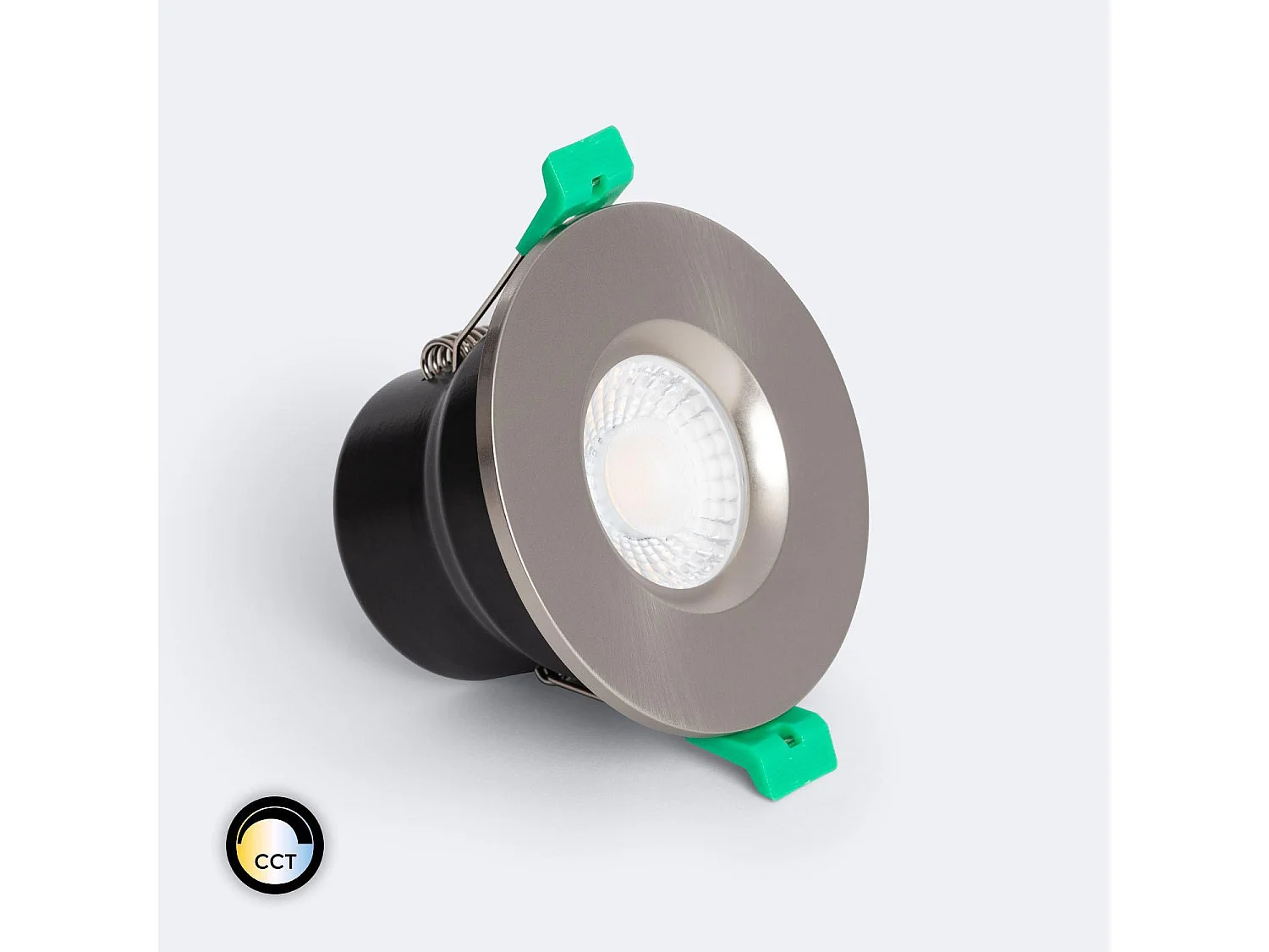 Spot Downlight Ignifuge LED 5-8W Rond Dimmable IP65 Coupe Ø 65 mm Solid Design Argent Sélectionnable (chaud-neutre)