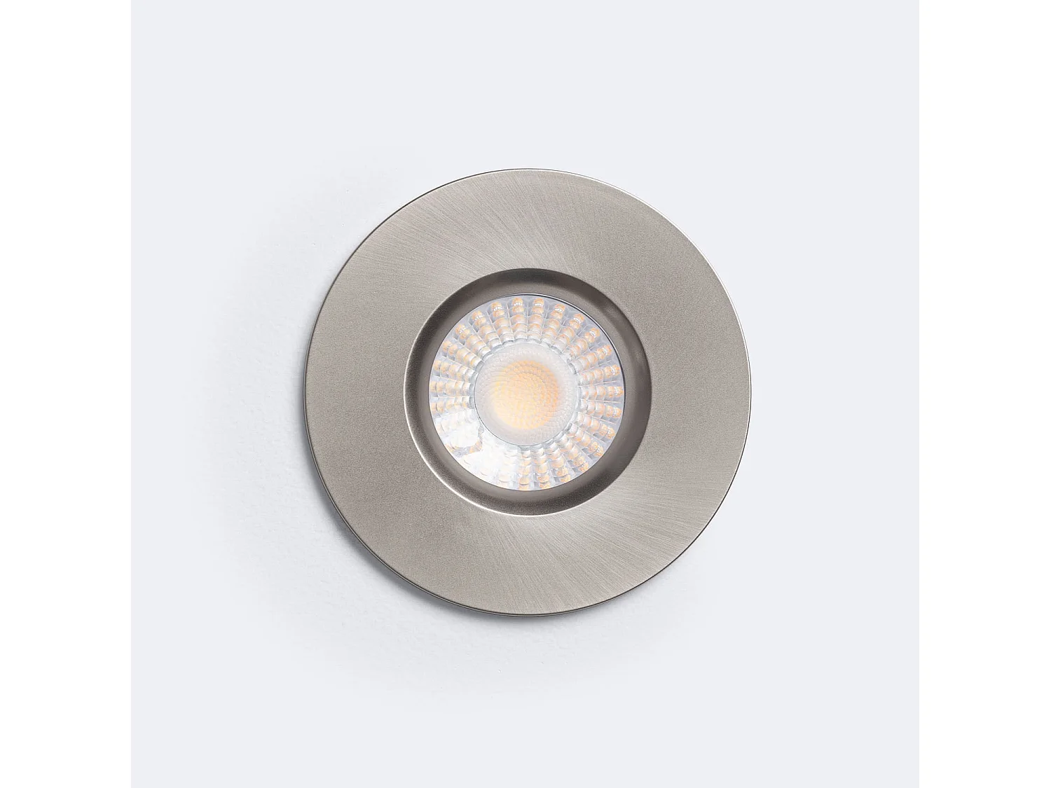Spot Downlight Ignifuge LED 5-8W Rond Dimmable IP65 Coupe Ø 65 mm Solid Design Argent Sélectionnable (chaud-neutre)