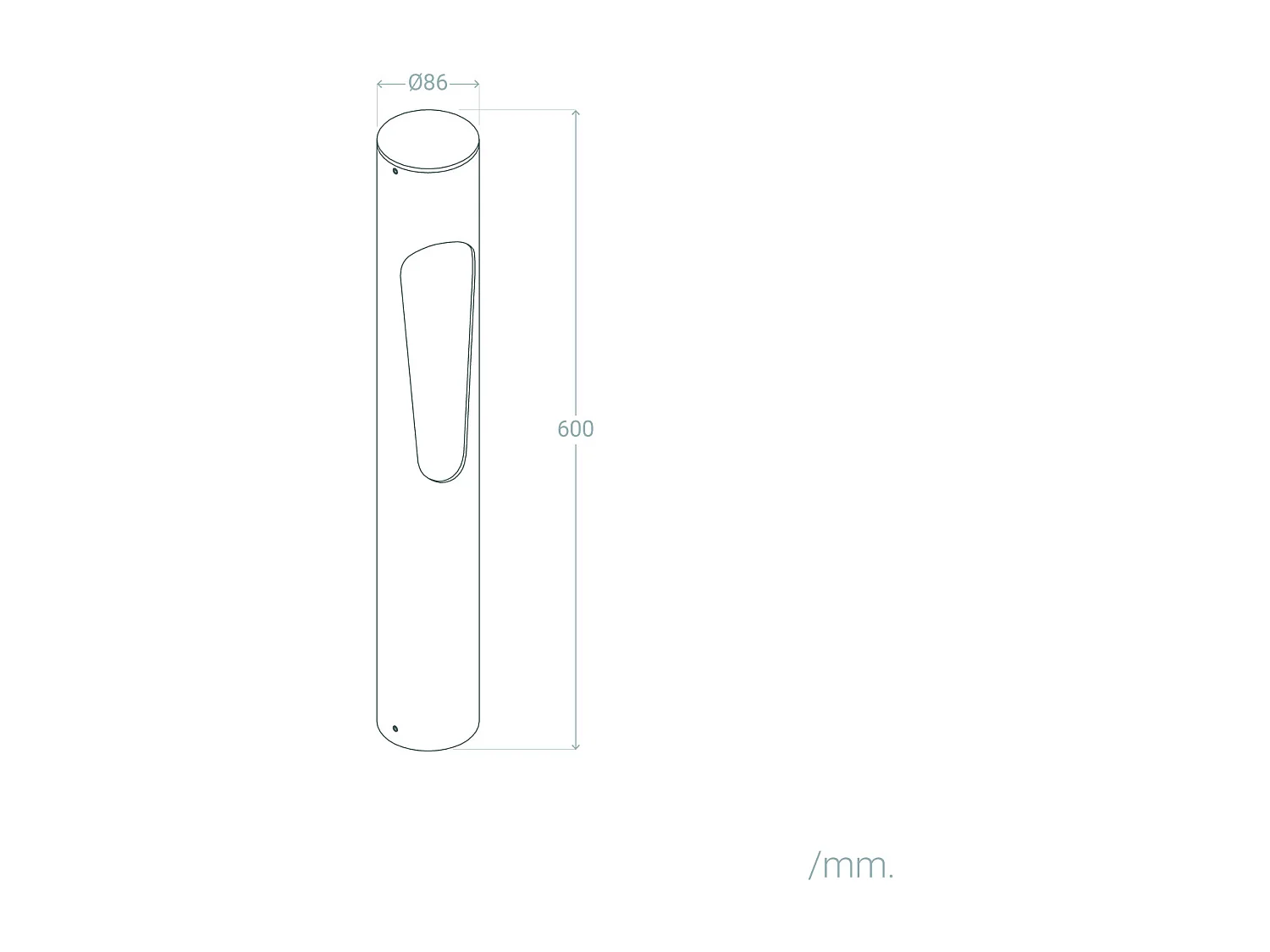 Balise Extérieure LED 8W sur Pied 60cm en Saillie Dago Anthracite