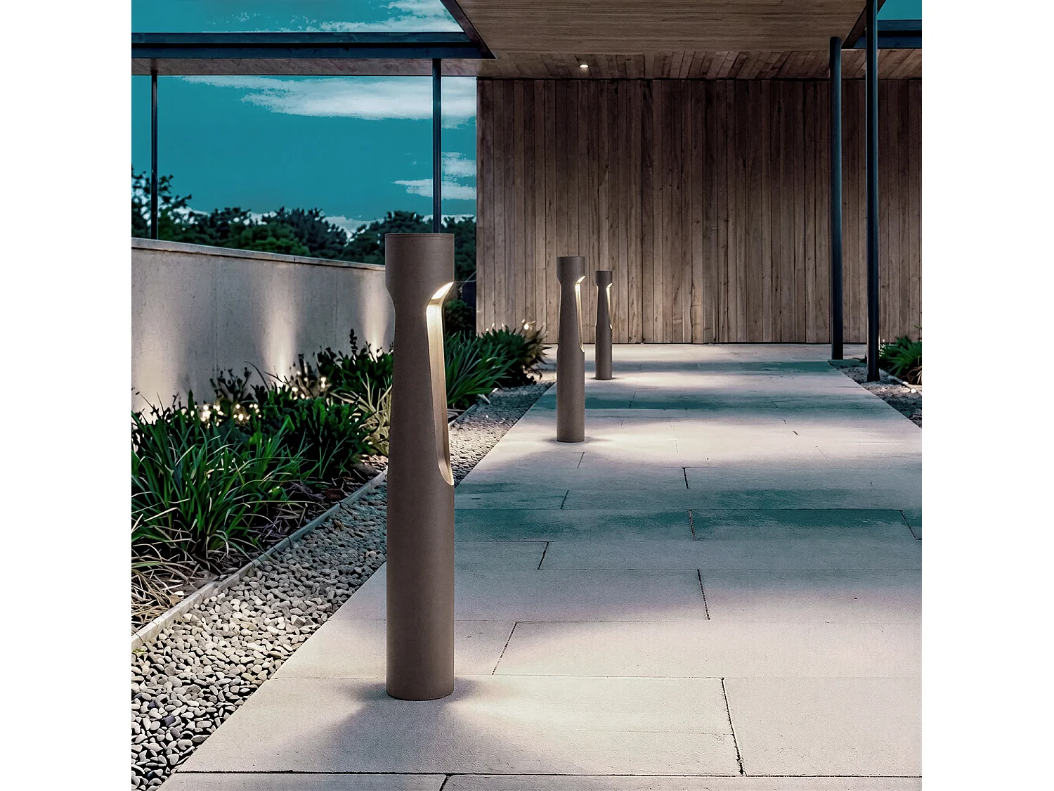 Balise Extérieure LED 8W sur Pied 60cm en Saillie Dago Anthracite