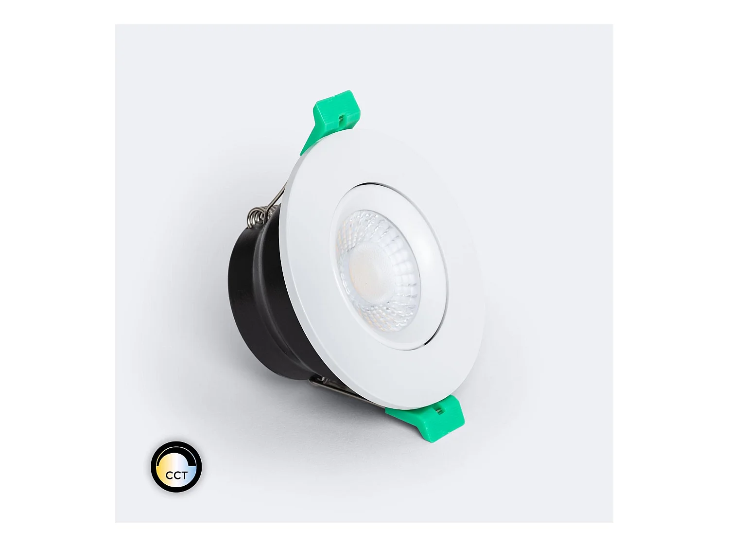 Spot Downlight Ignifuge LED 5-8W Rond Dimmable IP65 Coupe Ø 65 mm Design Ajustable Argent Sélectionnable (Neutre-Froid)