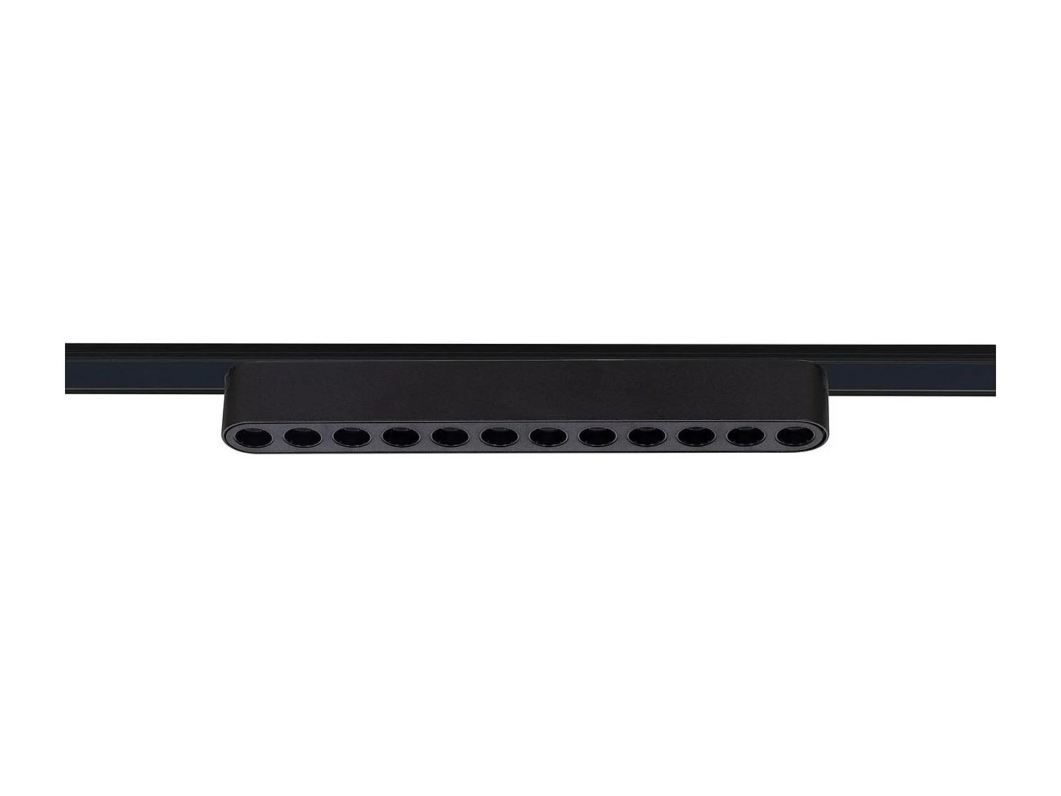 Spot Linéaire LED sur Rail Magnétique 25mm Extra-Plat 12W 48V Noir Grid 222mm 2700K Blanc chaud