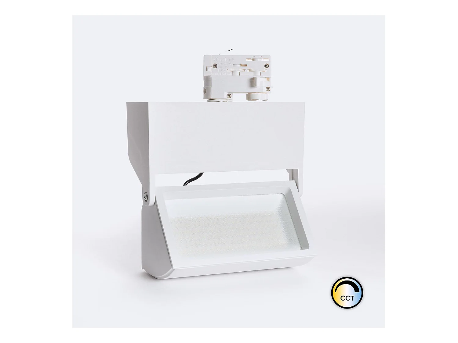 Spot LED sur Rail Triphasé 38W Piero CCT Sélectionnable (4000K - 5000K - 6000K) Sélectionnable