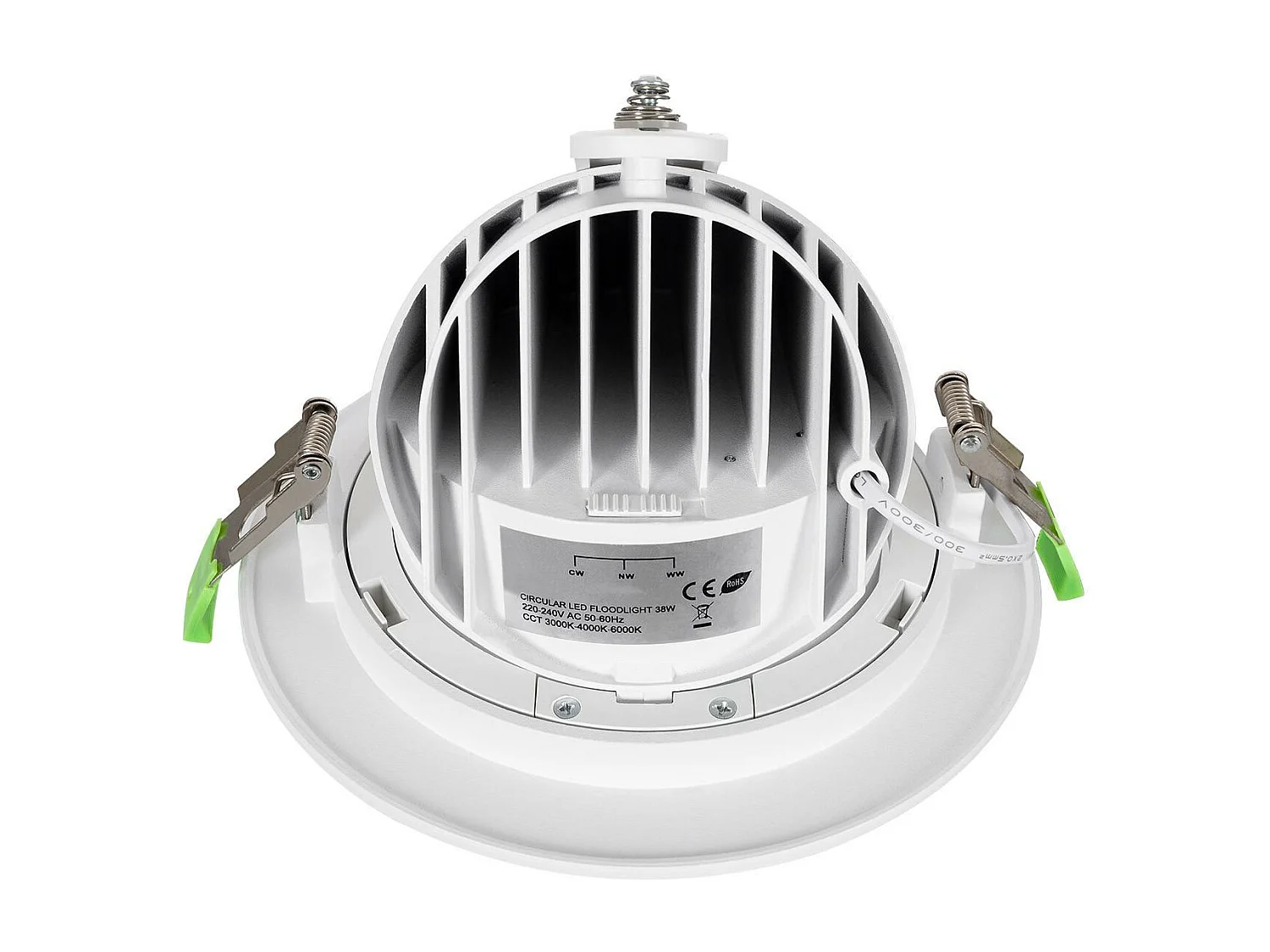 Downlight LED 48W Rond Orientable  CCT 120 lm/W LIFUD Coupe Ø 175 mm Sélectionnable (chaud-neutre-froid) No Flicker