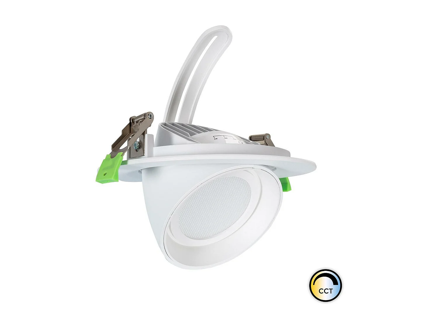 Downlight LED 48W Rond Orientable  CCT 120 lm/W LIFUD Coupe Ø 175 mm Sélectionnable (chaud-neutre-froid) No Flicker